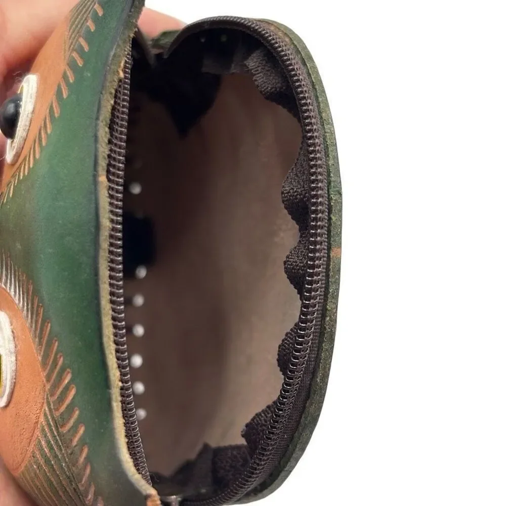Hand Made Embossed Genuine Leather‎ Owl Coin Purse/Wristlet/Wallet/Pouch